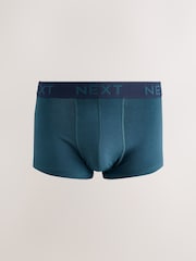 Pink/ Blue/ Green Navy Textured Waistband 10 pack Cotton Rich Blend Hipsters Boxers - Image 7 of 14