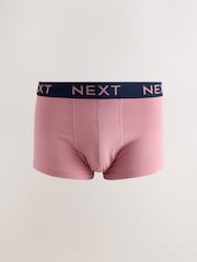 Pink/ Blue/ Green Navy Textured Waistband 10 pack Cotton Rich Blend Hipsters Boxers - Image 8 of 14