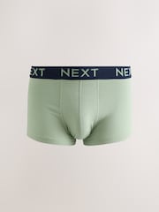 Pink/ Blue/ Green Navy Textured Waistband 10 pack Cotton Rich Blend Hipsters Boxers - Image 9 of 14