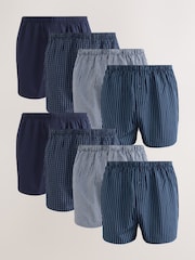 Navy Mixed Pattern - Pacote 8 - Boxers de tecido puro - Imagem 1 de 13