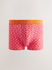 Bright Orange/Green/Blue Colour Geo 5 Pack Hipster Boxers 5 Pack - Image 2 of 8