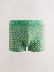 Bright Orange/Green/Blue Colour Geo 5 Pack Hipster Boxers 5 Pack - Image 3 of 8