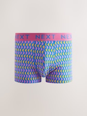 Bright Orange/Green/Blue Colour Geo 5 Pack Hipster Boxers 5 Pack - Image 4 of 8