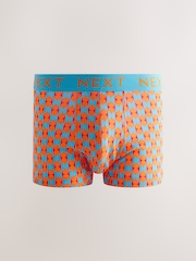 Bright Orange/Green/Blue Colour Geo 5 Pack Hipster Boxers 5 Pack - Image 5 of 8
