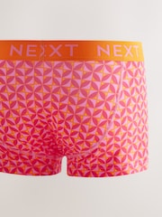 Bright Orange/Green/Blue Colour Geo 5 Pack Hipster Boxers 5 Pack - Image 6 of 8