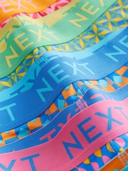 Bright Orange/Green/Blue Colour Geo 5 Pack Hipster Boxers 5 Pack - Image 7 of 8