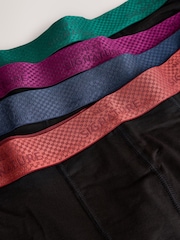 Black Rich Metallic Red/Green Waistband Signature Trunk Boxers - Image 7 of 8
