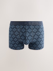 Blue Geometric Pattern 5 Pack Hipster Boxers 5 Pack - Image 2 of 8