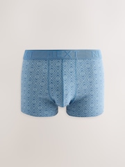 Blue Geometric Pattern 5 Pack Hipster Boxers 5 Pack - Image 3 of 8