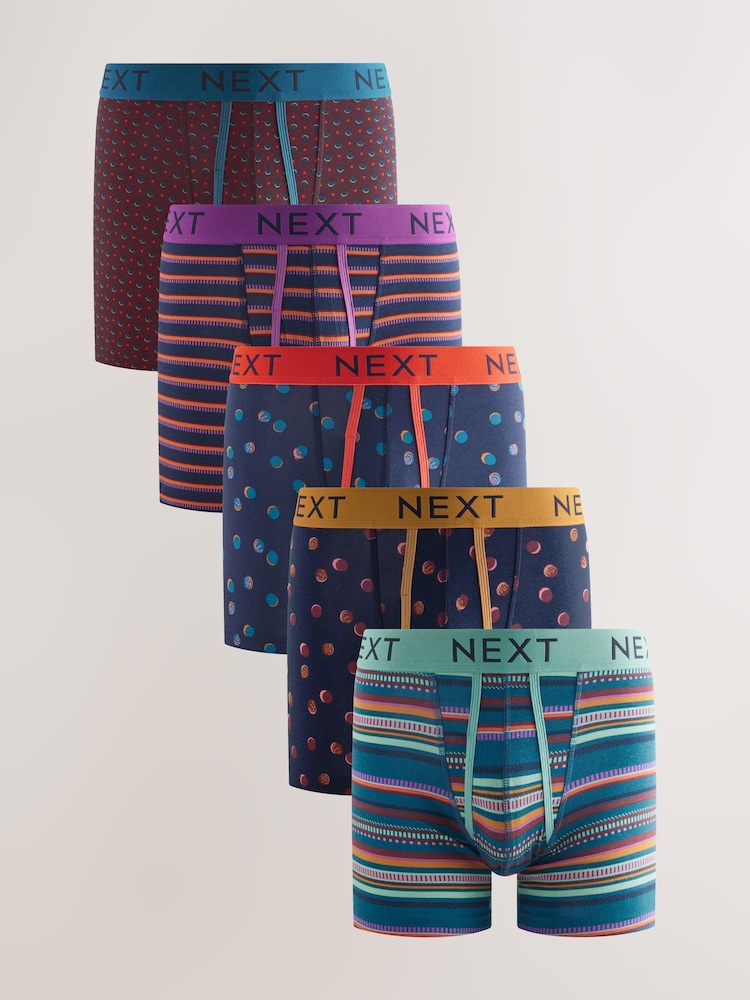 Navy/Burgundy Spot Stripe A-Front Boxers - Image 1 of 9