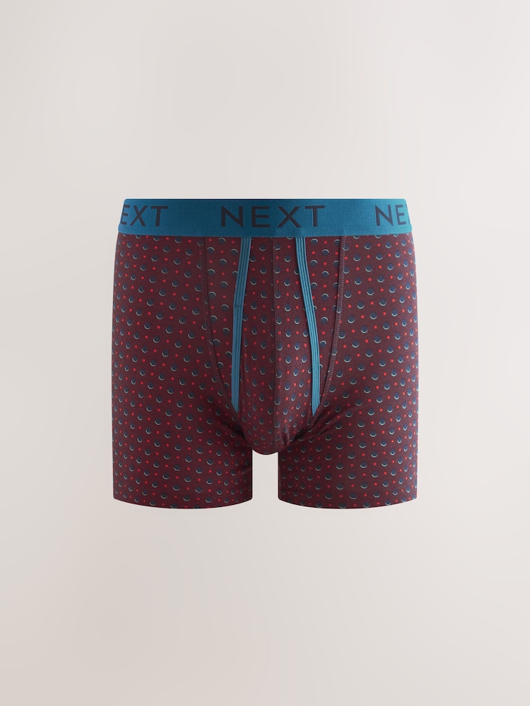 Navy/Burgundy Spot Stripe A-Front Boxers - Image 2 of 9