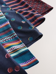 Navy/Burgundy Spot Stripe A-Front Boxers - Image 9 of 9
