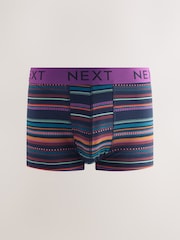 Navy/ Burgundy Red Spot Stripe 8 pack Hipster Boxers 5 Pack - Image 4 of 11