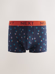 Navy/ Burgundy Red Spot Stripe 8 pack Hipster Boxers 5 Pack - Image 8 of 11