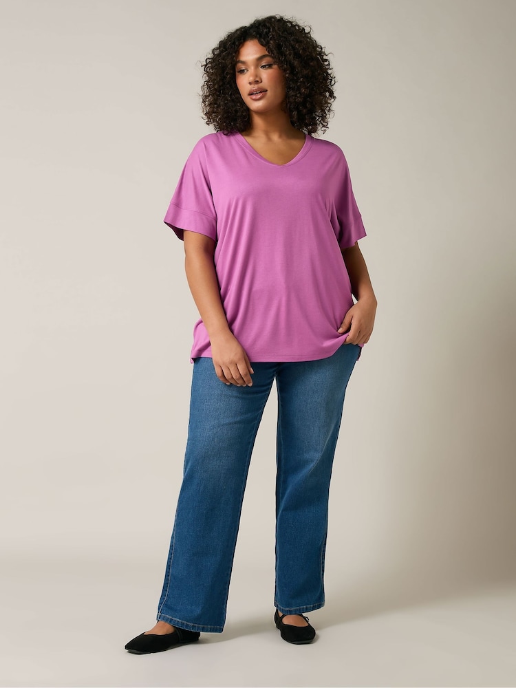 Evans Pink Modal Rich T-Shirt - Image 2 of 5