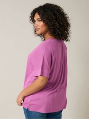 Evans Pink Modal Rich T-Shirt - Image 3 of 5