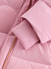 Baker by Ted Baker Pink Shower Resistant Corsage Skirted Padded Coat - Image 12 of 16