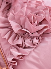 Baker by Ted Baker Pink Shower Resistant Corsage Skirted Padded Coat - Image 16 of 16