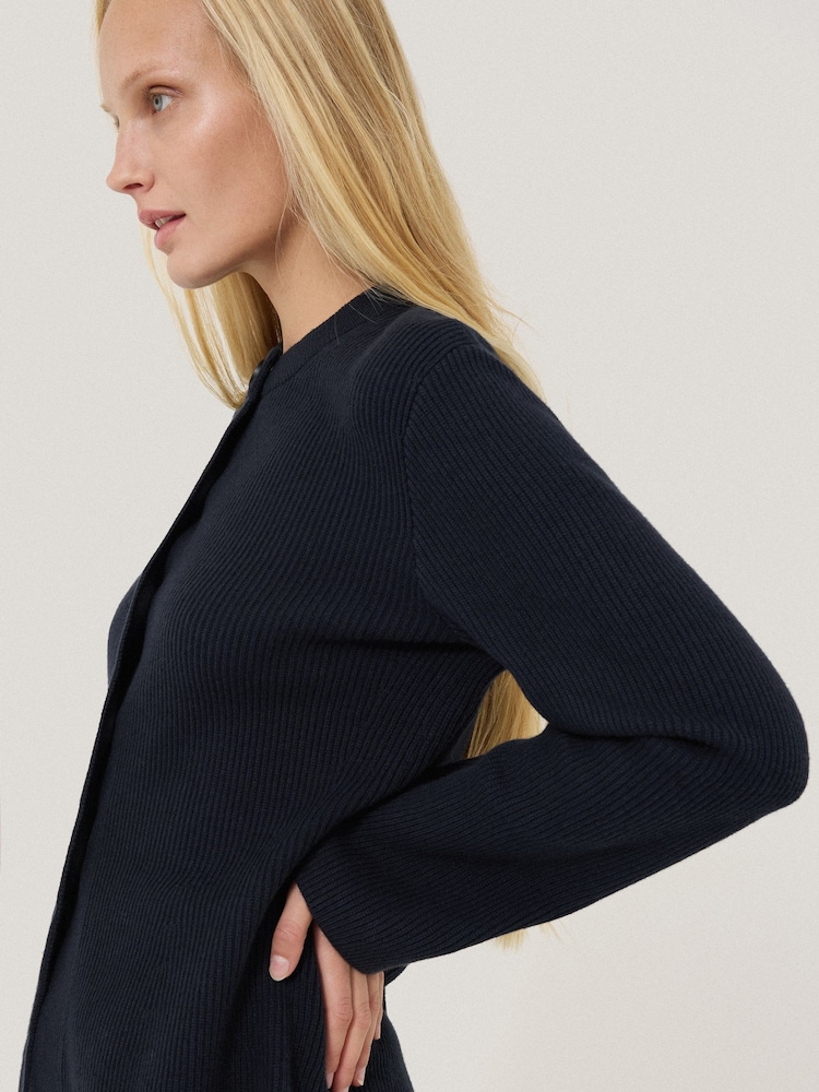 Jigsaw Blue Cotton Blend Knit Cardigans - Image 2 of 7