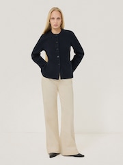 Jigsaw Blue Cotton Blend Knit Cardigans - Image 3 of 7