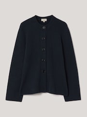 Jigsaw Blue Cotton Blend Knit Cardigans - Image 7 of 7