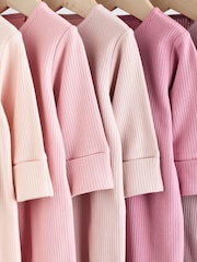 Pink 5 Pack Baby Two Way Zip Sleepsuits (0-2yrs) - Image 11 of 14