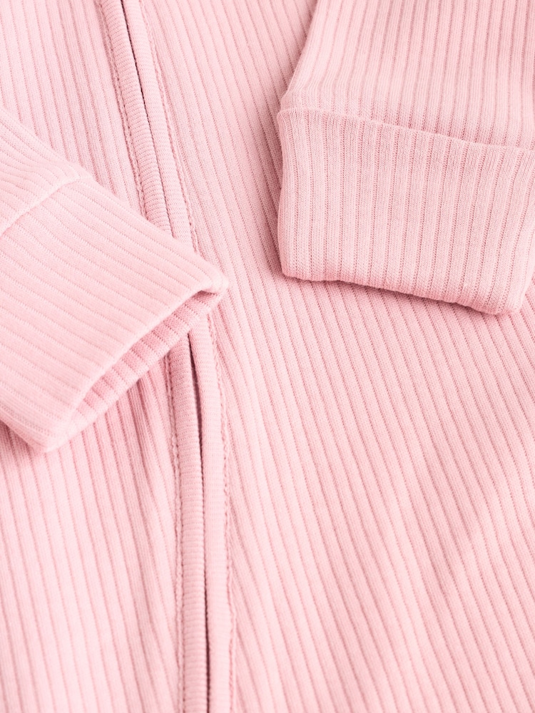 Pink 5 Pack Baby Two Way Zip Sleepsuits (0-2yrs) - Image 14 of 14