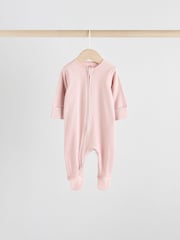 Pink 5 Pack Baby Two Way Zip Sleepsuits (0-2yrs) - Image 3 of 14