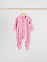 Pink 5 Pack Baby Two Way Zip Sleepsuits (0-2yrs) - Image 5 of 14