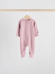 Pink 5 Pack Baby Two Way Zip Sleepsuits (0-2yrs) - Image 6 of 14