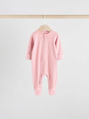 Pink 5 Pack Baby Two Way Zip Sleepsuits (0-2yrs) - Image 8 of 14