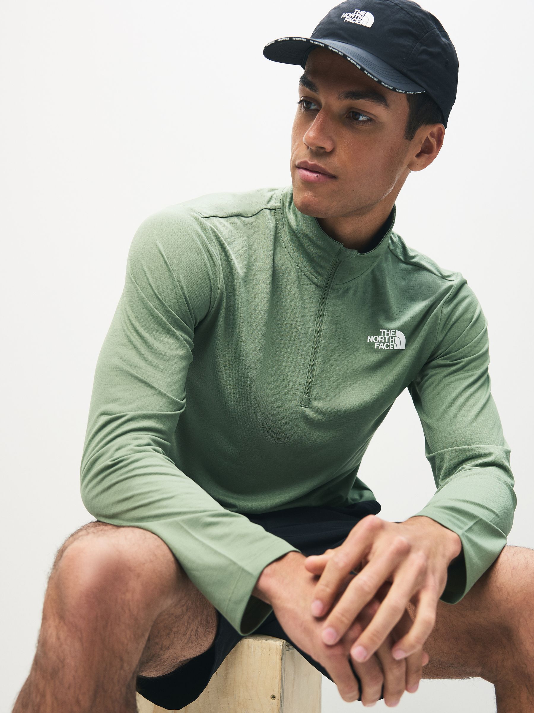 Buy The North Face Green 24/7 Quarter Zip Long Sleeve Tech Top
