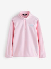 The North Face Pink Glacier Teen 1/4 Zip Pullover Fleece - Image 1 of 1