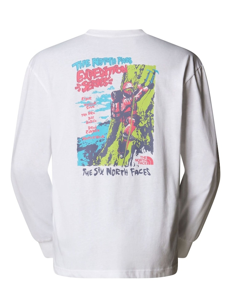The North Face White Expedition Long Sleeve Oversized T-Shirt - Image 5 of 5