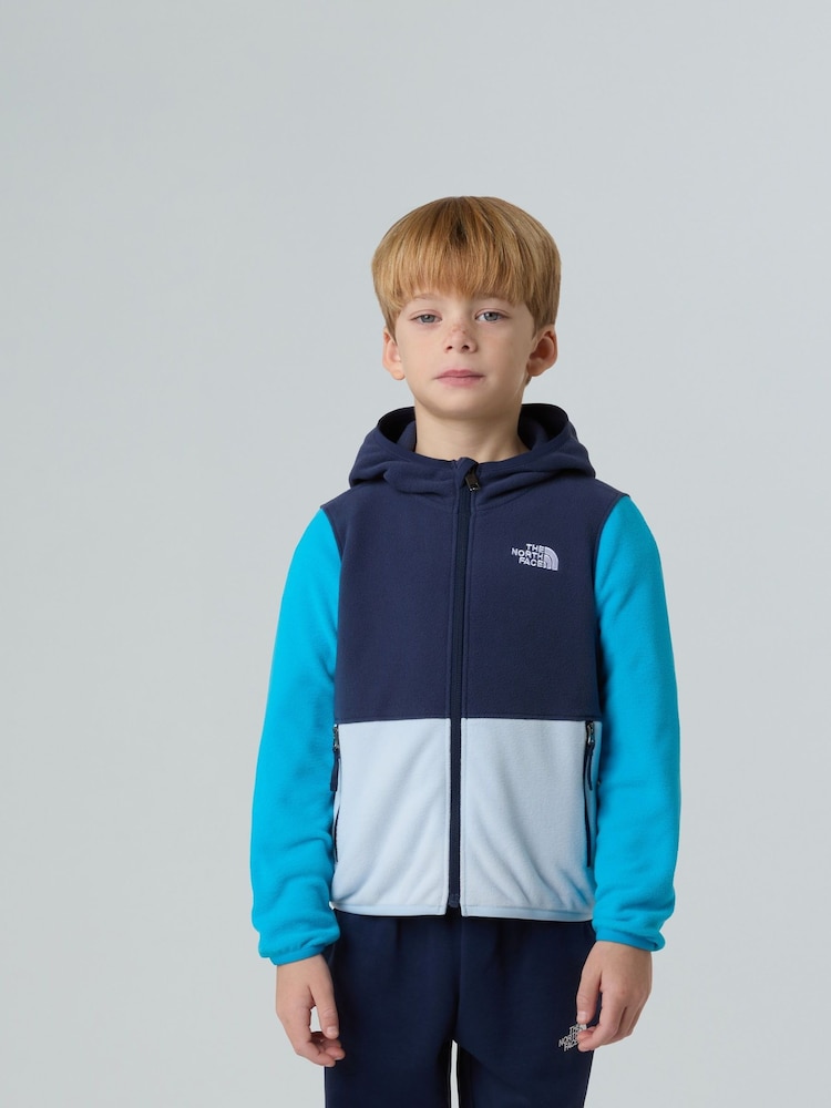 The North Face Blue Glacier Full Zip Hooded Fleece - Image 1 of 8 The North Face Blue Glacier Full Zip Hooded Fleece - Image 1 of 8