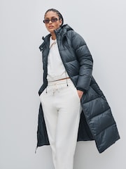 The North Face Black Hydrenalite City Long Down Hooded Puffer Parka Jacket - Image 1 of 7