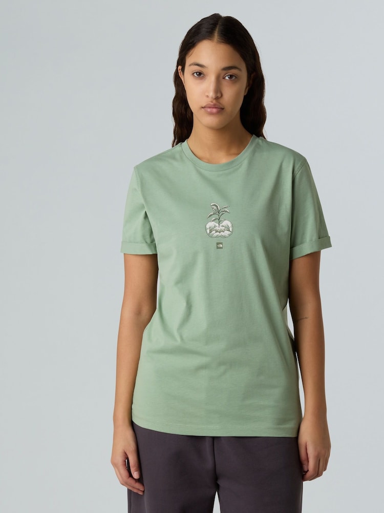 The North Face Green Relaxed W Connect Short Sleeve Graphic Print T-Shirt - Image 1 of 5