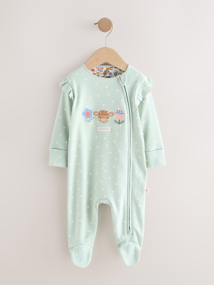 Salbeigrün - Baby Schlafanzüge mit Zwei-Wege-Reißverschluss, 3er Pack - Bild 2 von 7 Salbeigrün - Baby Schlafanzüge mit Zwei-Wege-Reißverschluss, 3er Pack - Bild 2 von 7