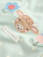 Sage Green Baby Two Way Zip Sleepsuits 3 Pack - Image 6 of 7
