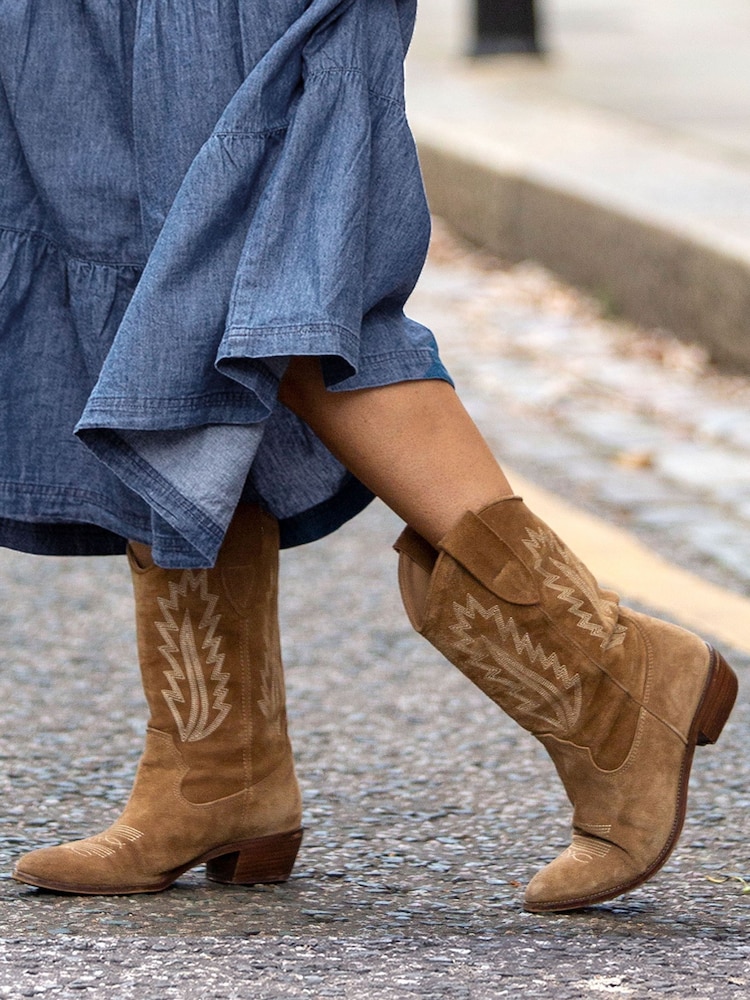 Aspiga Brown Camilla Cowboy Boots - Image 1 of 5