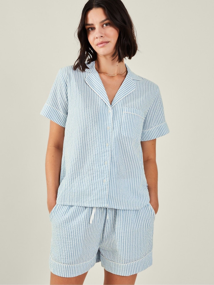 Accessorize Stripe 100% Cotton Short Pyjamas Set - صورة 1 من 4