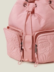 Accessorize Pink Floral Quilted Backpack - Image 2 of 2
