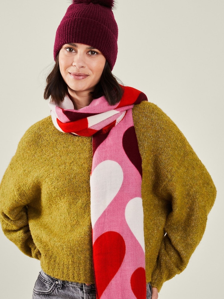Accessorize Red Retro Heart Blanket Scarf - Image 1 of 2