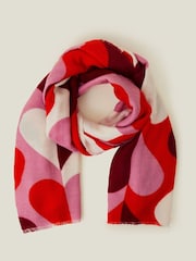 Accessorize Red Retro Heart Blanket Scarf - Image 2 of 2