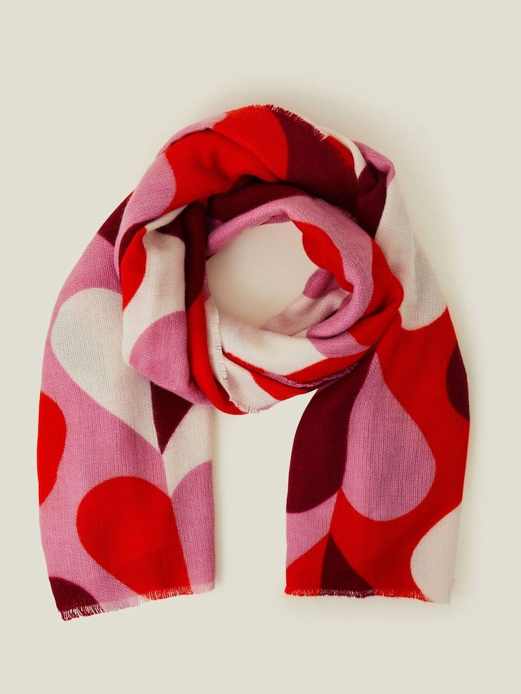 Accessorize Red Retro Heart Blanket Scarf - Image 2 of 2