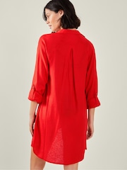 Accessorize Red Long Sleeve Beach Cover-Up Shirt - Image 2 of 4