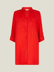 Accessorize Red Long Sleeve Beach Cover-Up Shirt - Image 4 of 4