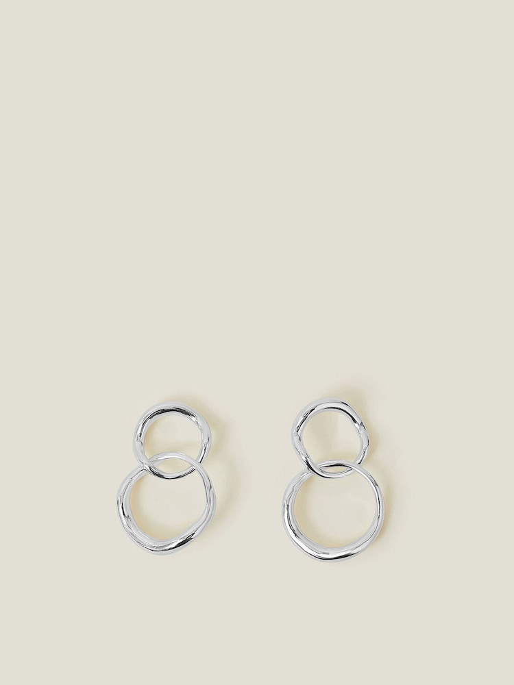Accessorize Double Hoop Drop Earrings - صورة 2 من 2
