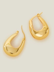 Accessorize Gold Tone 14ct Horseshoe Hoop Earrings - Image 1 of 3