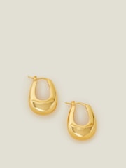Accessorize Gold Tone 14ct Horseshoe Hoop Earrings - Image 2 of 3